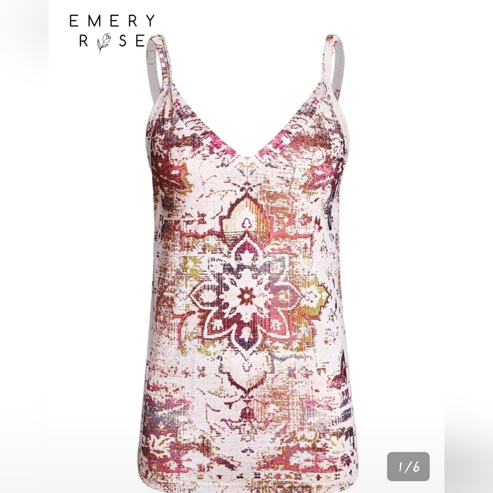 🔥2 FOR $20 - EMERY ROSE Women's Floral Printed Sleeveless Camisole Top